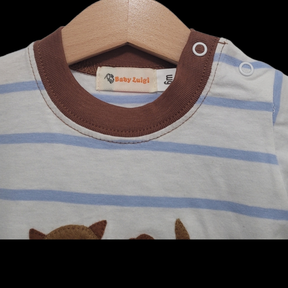 Baby Luigi Boy's Stripe Romper - Picture 3 of 12
